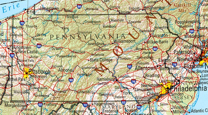 Us Map Pennsylvania