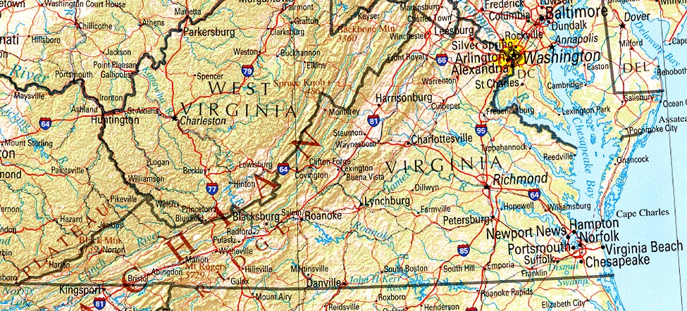 Us Map Virginia