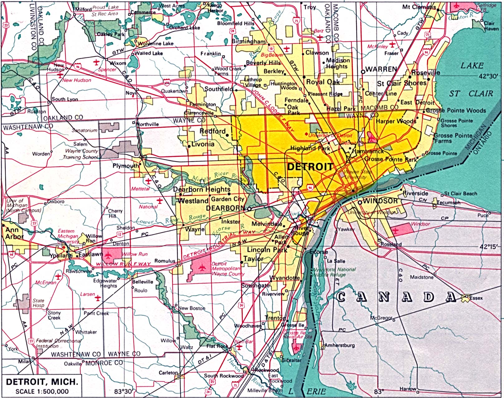 Usa Map Detroit