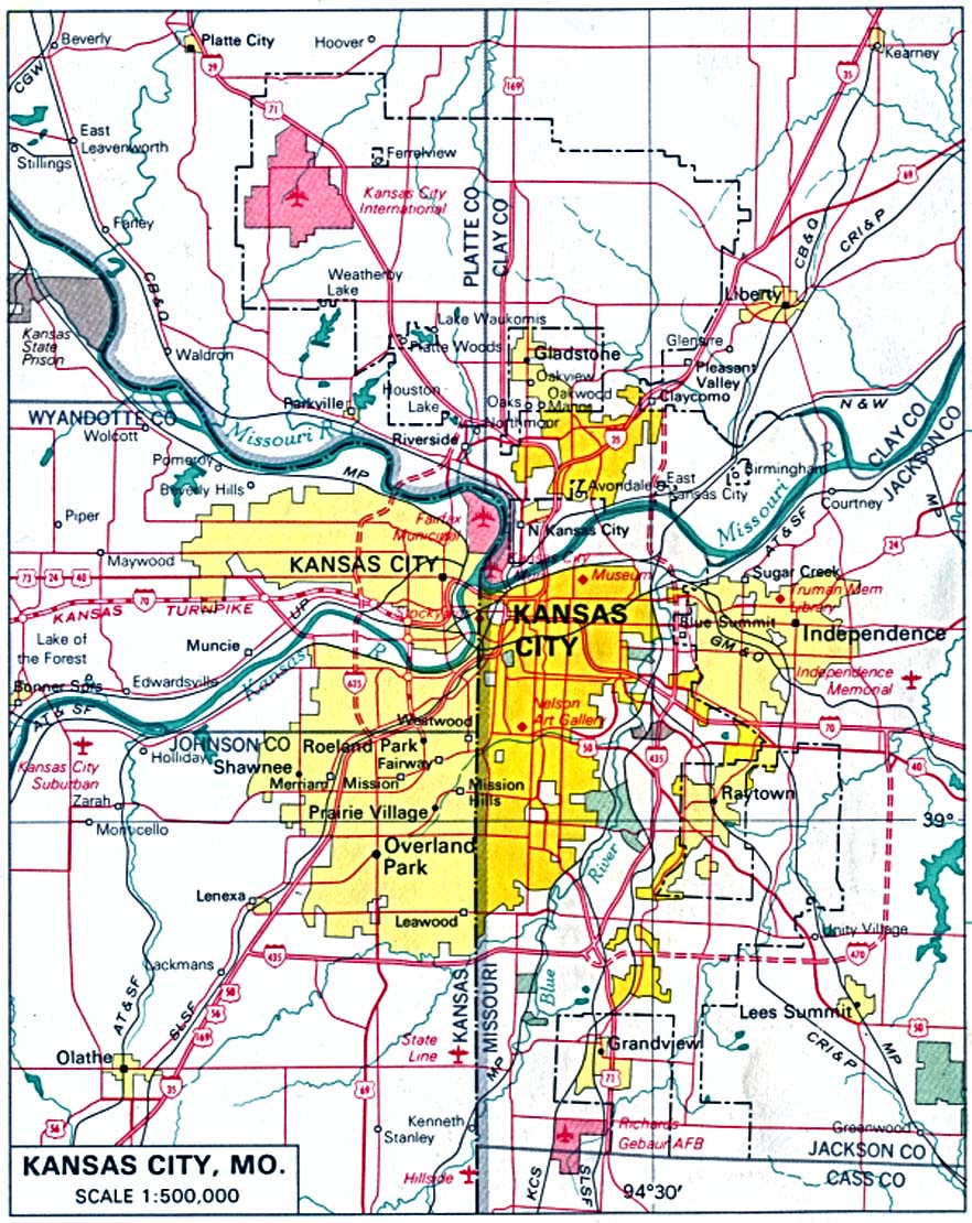  Maps of U.S. Metropolitan Areas. Kansas City, Missouri and Kansas 1970 (282K) 
