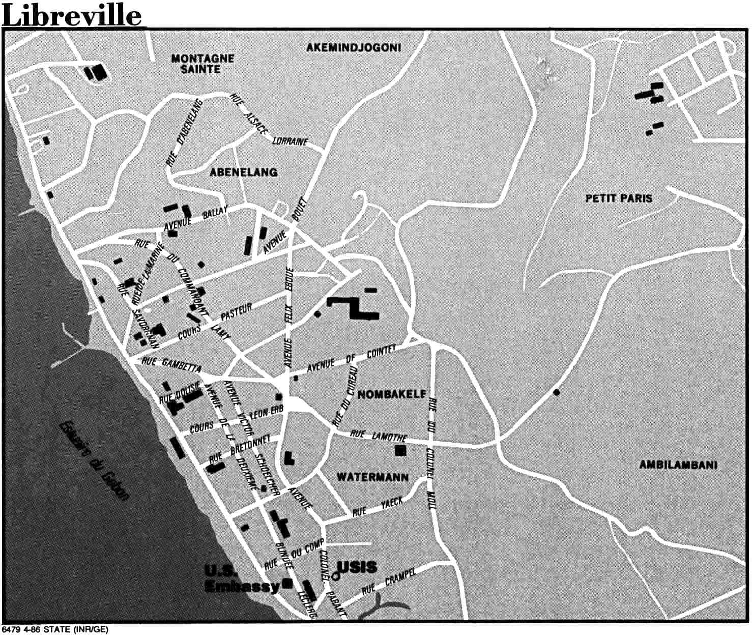 Map Of Gabon Libreville U.S. Dept. of State 1986 (226K) 