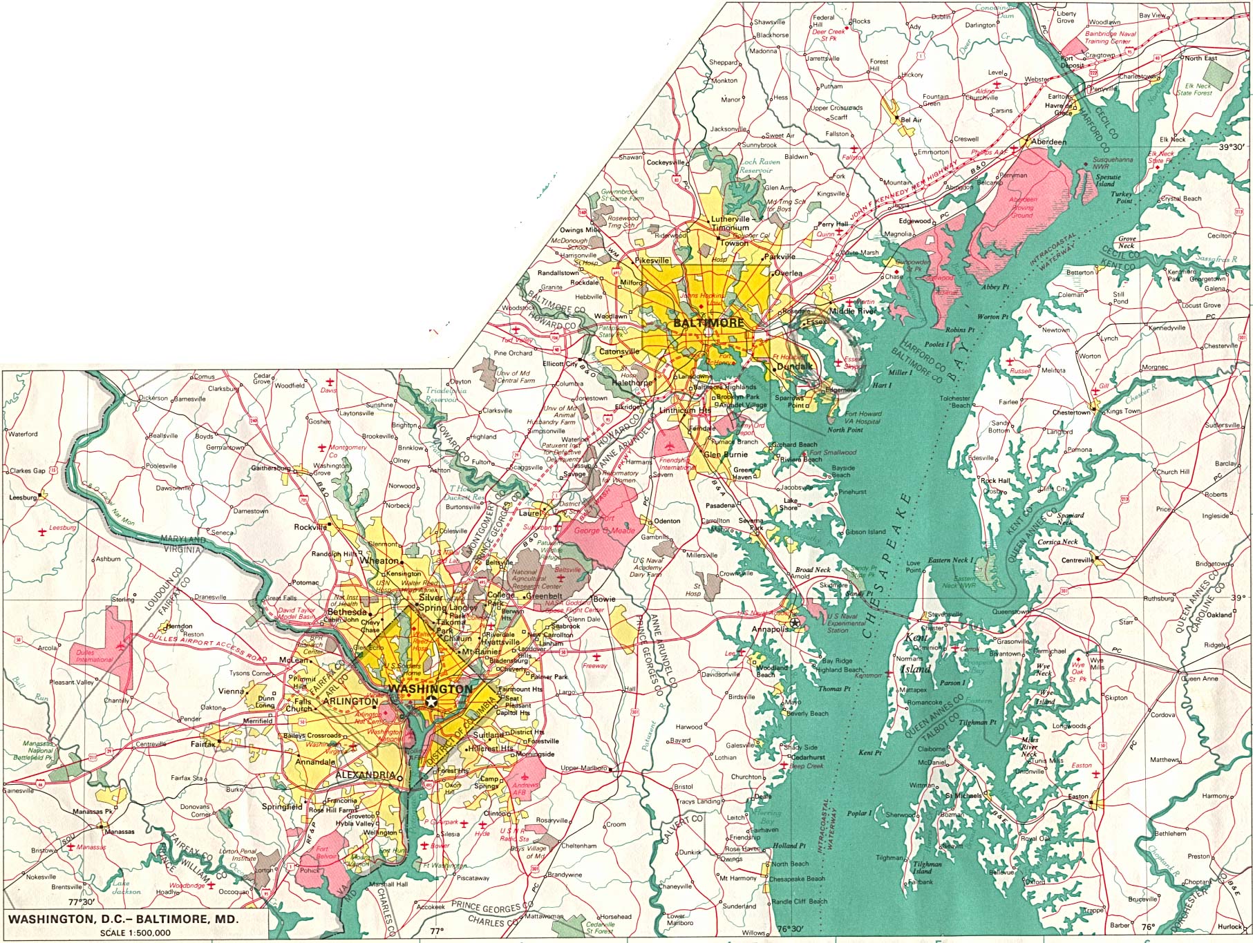  Maps of U.S. Metropolitan Areas. Washington, District of Columbia 1970 (665K) 