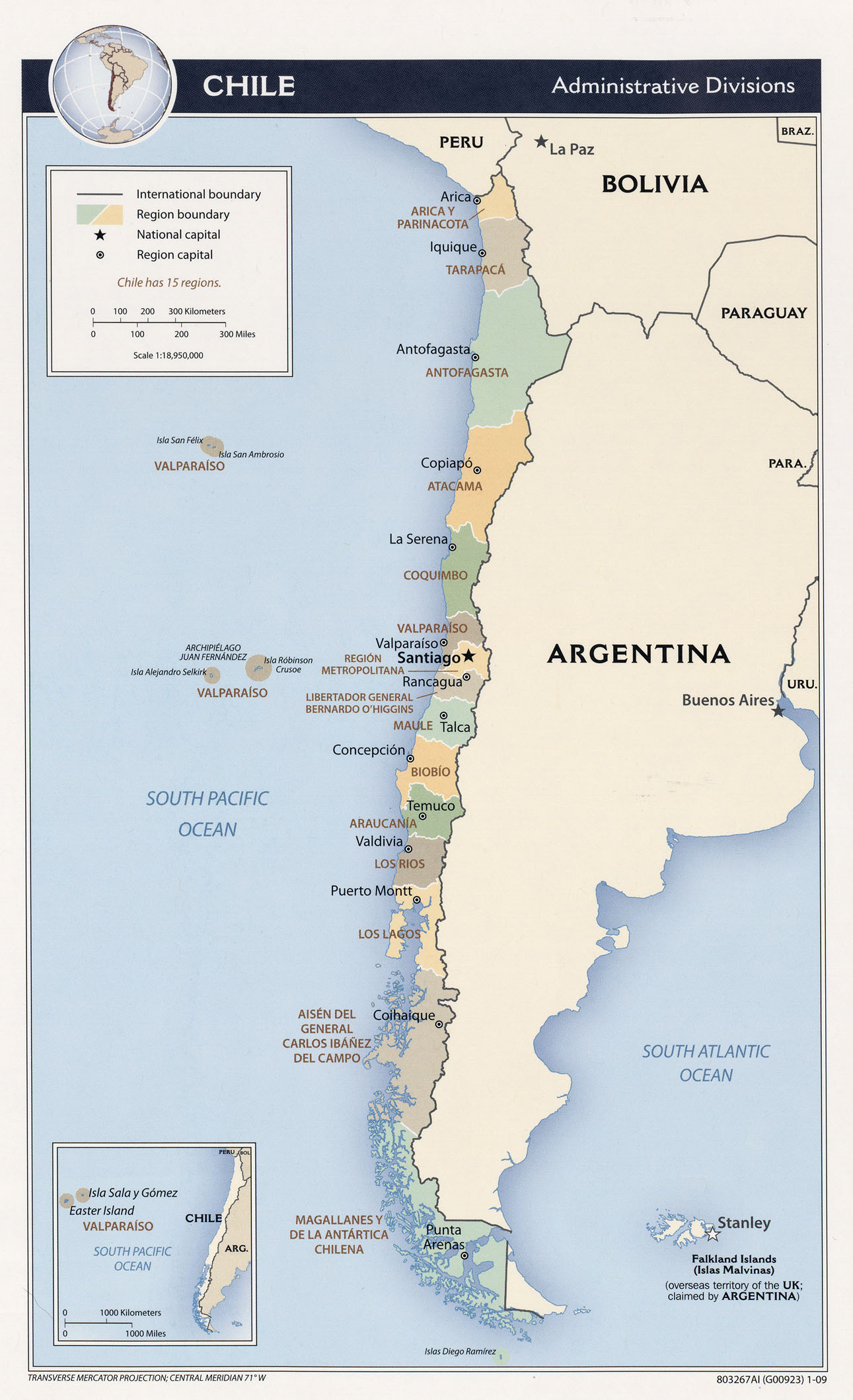 Mapa De Chile En El Mundo