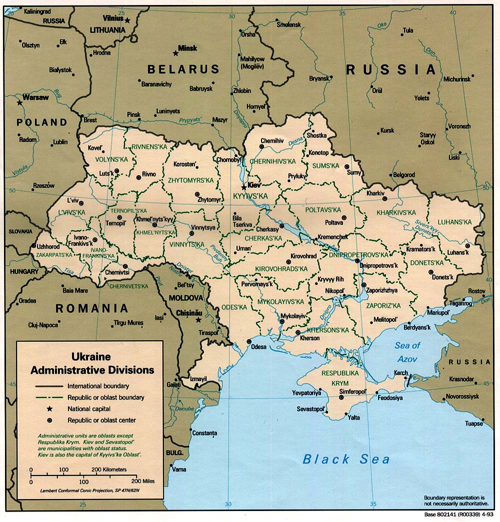Map Ukraine ... Ukraine Administrative Divisions ...
