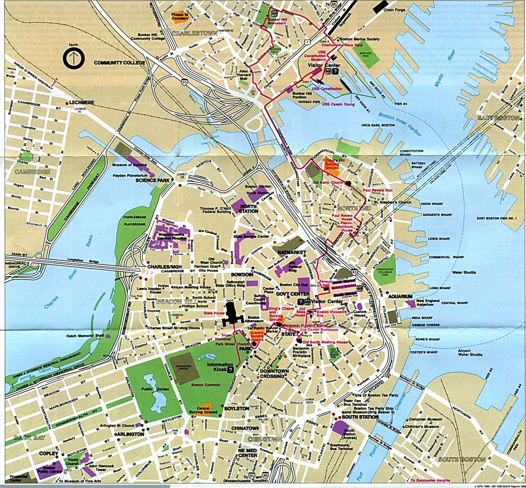 Map Of Boston ... Boston National Historic Park ...