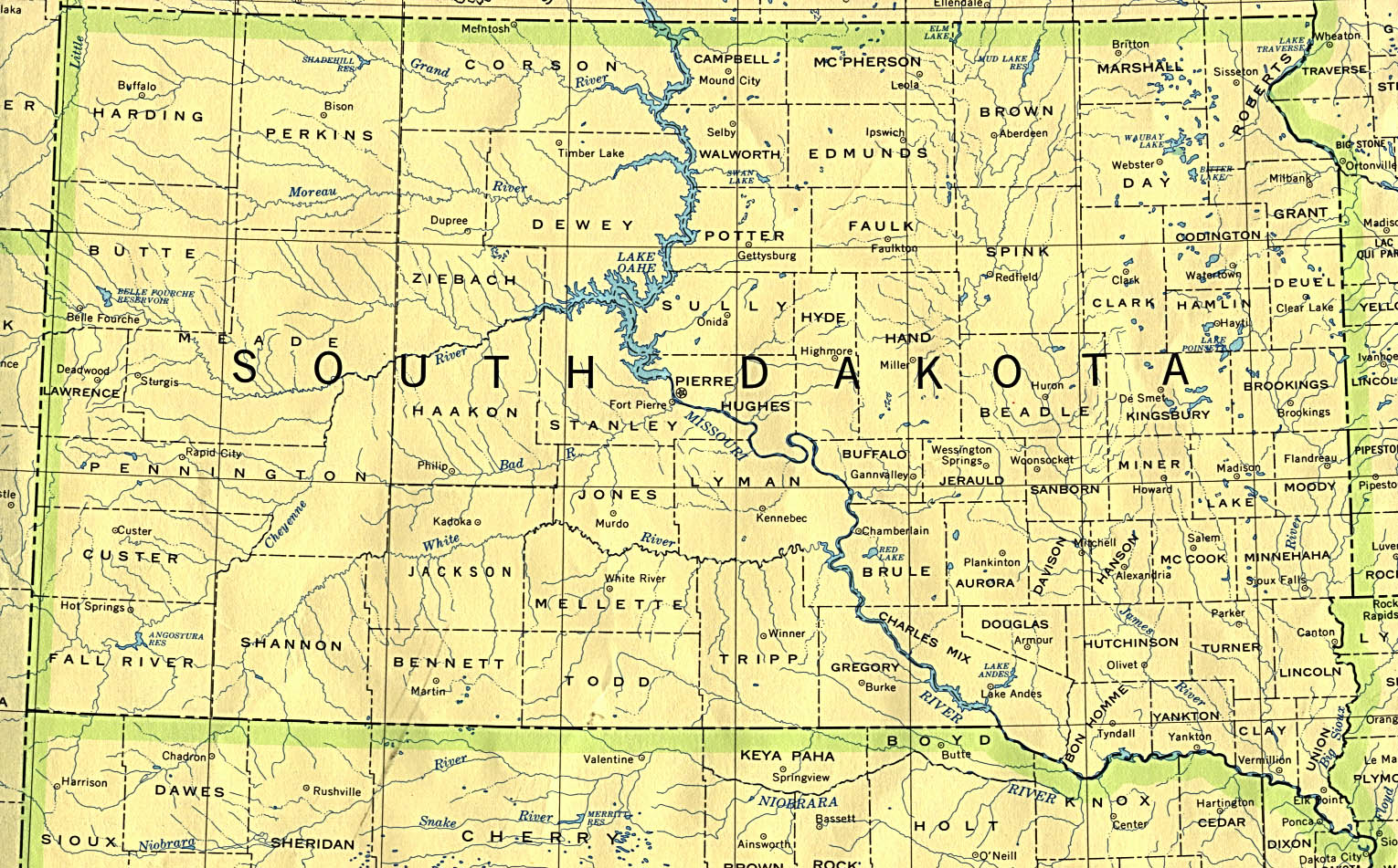 Image result for images of maps of south dakota