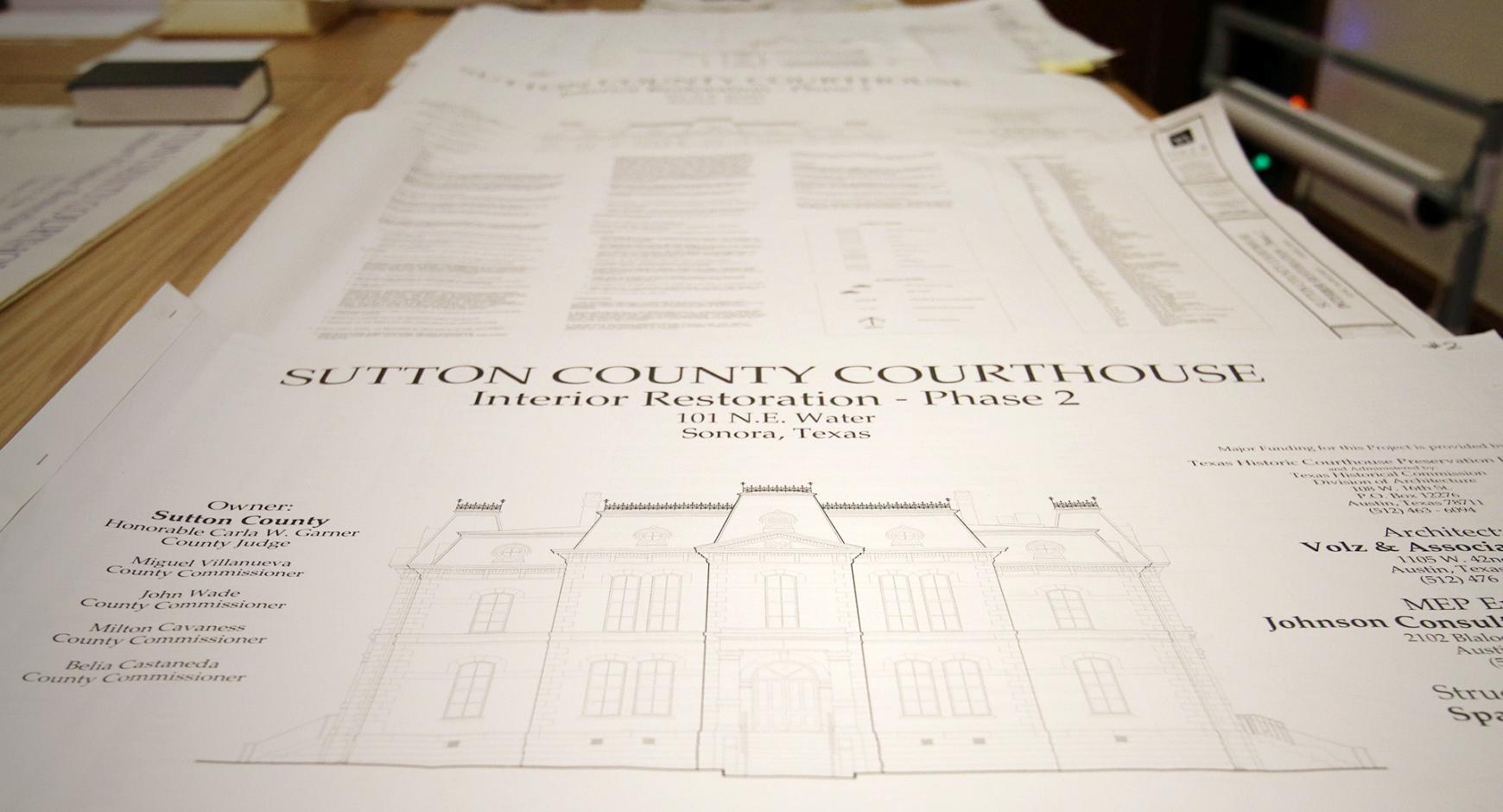 Sutton County Courthouse Interior Restoration Drawing from the archives of Volz & Associates, Inc