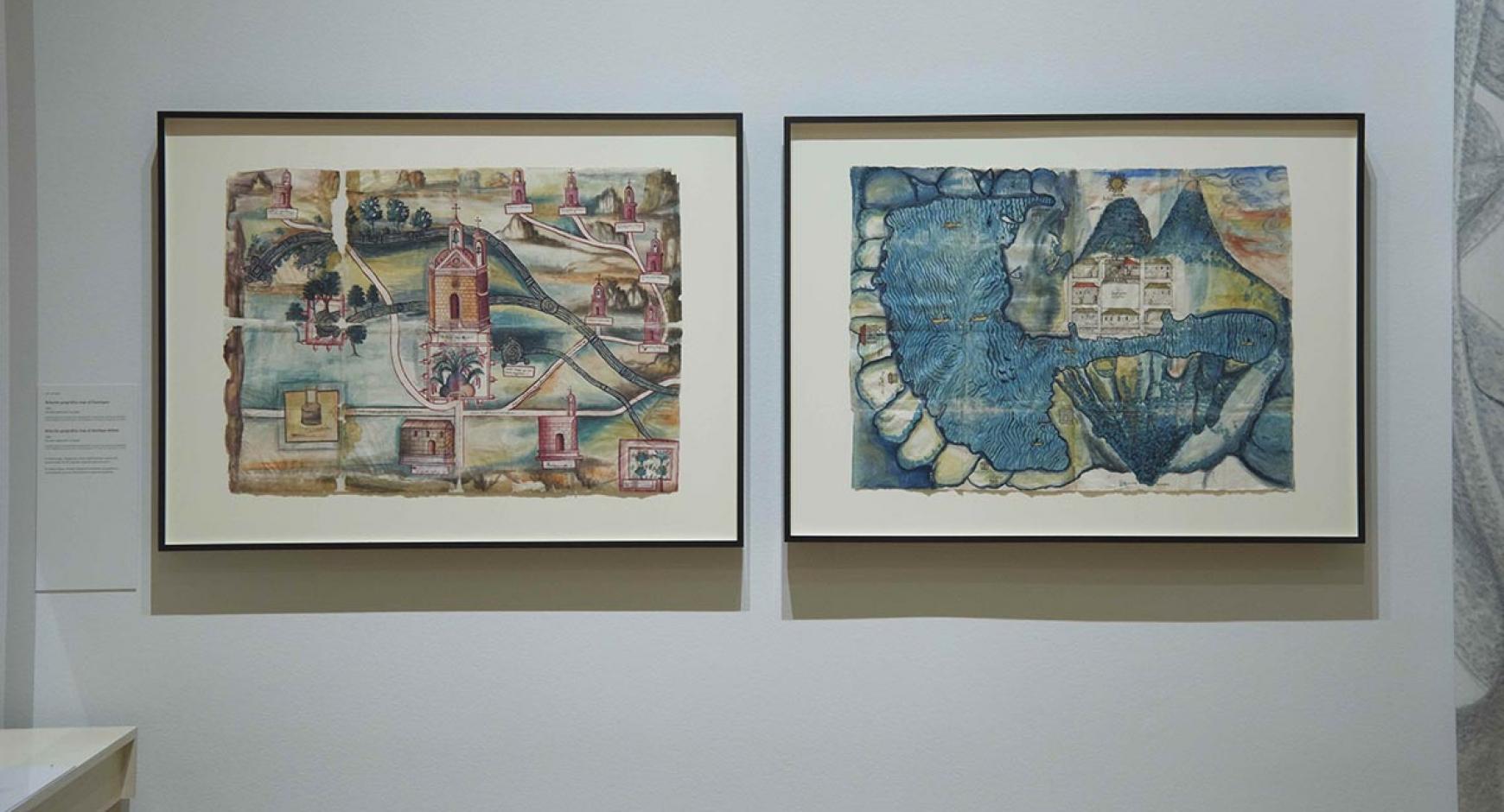 Guaxtepec (left) and Atitlan maps at the Huntington.