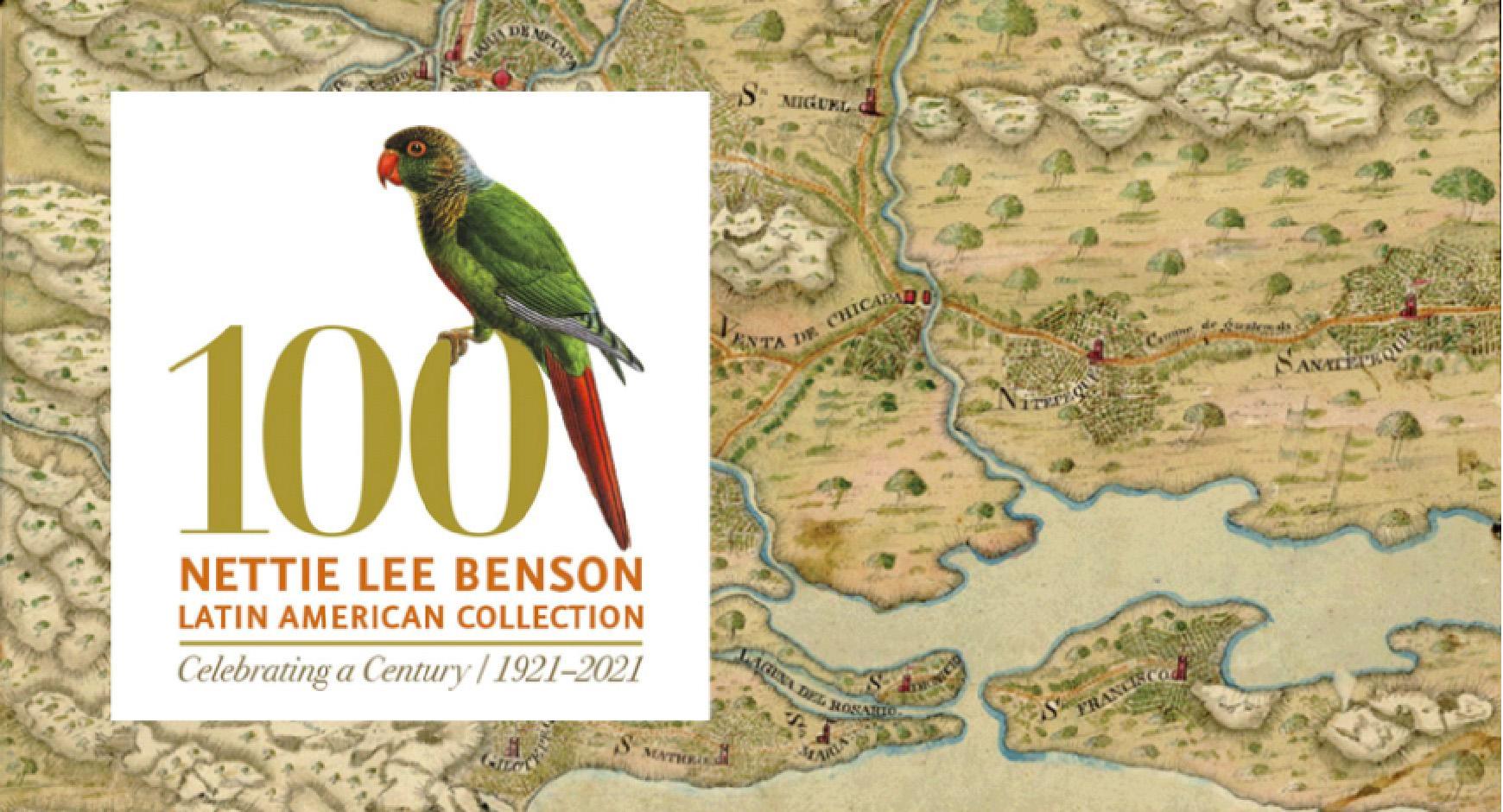 parrot lithograph with benson 100 graphic on historical map