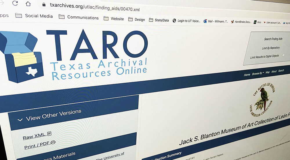 TARO web page screenshot