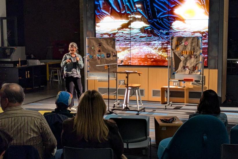 A staged reading of the play "The Making of a Saint" 