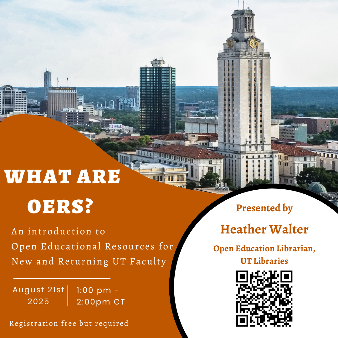 Flyer for OER for UT Faculty Workshop
