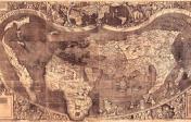 Geology Map collection - Image of an antique, heavily dated world map