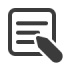 an icon of a pen writing on a piece of paper
