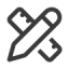 An Icon of a pencil and a ruler in an x formation