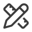 An Icon of a pencil and a ruler in an x formation