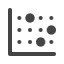 an icon a graph with some scatter points on it