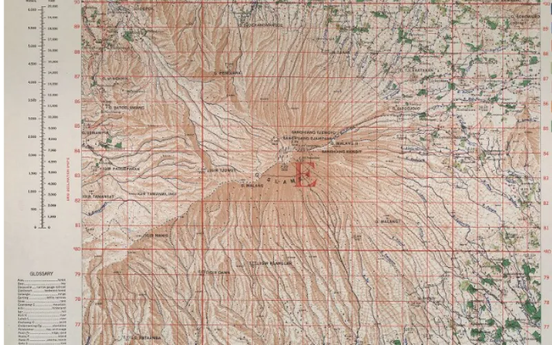 A map with latitude and longitude lines